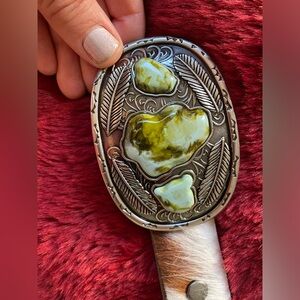 Shyanne cowhide / stone belt. (Brand New)